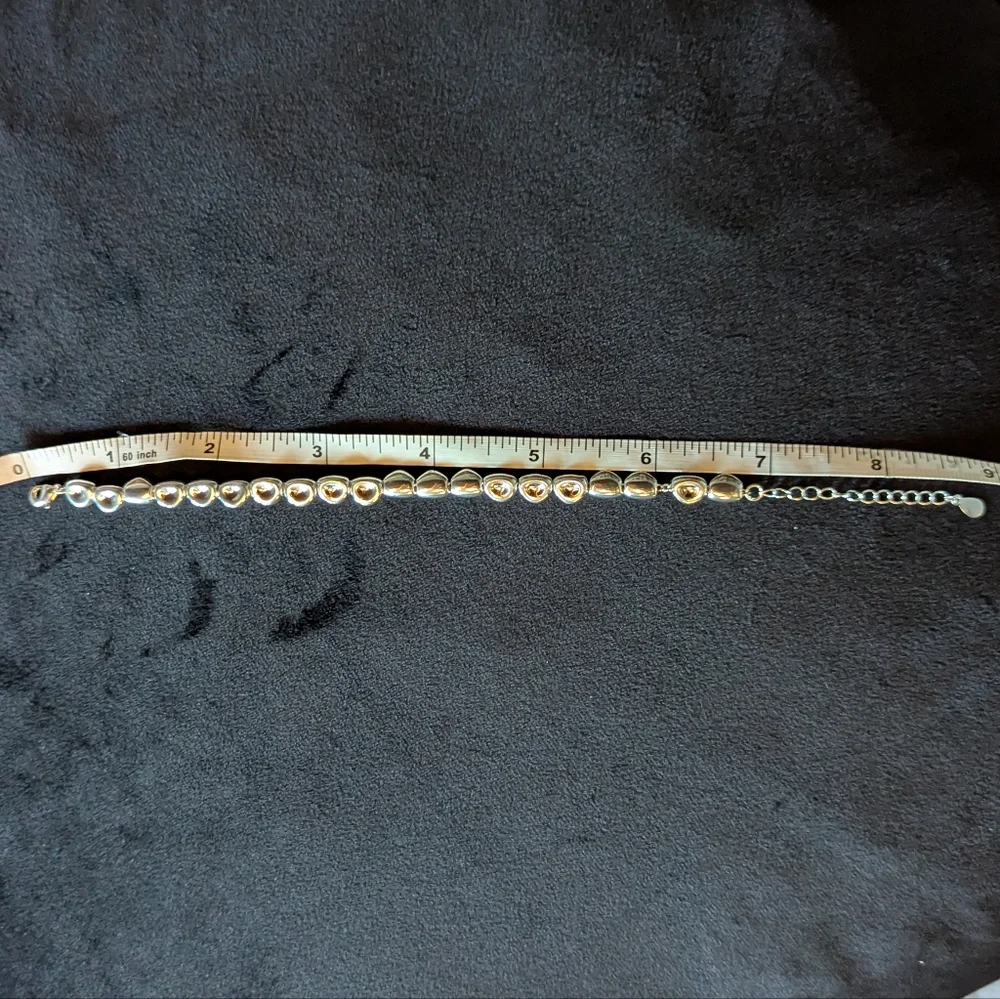 925 Solid Sterling Silver Beaded Bangle Bracelet Minimalist Quiet Luxury - Picture 5 of 6